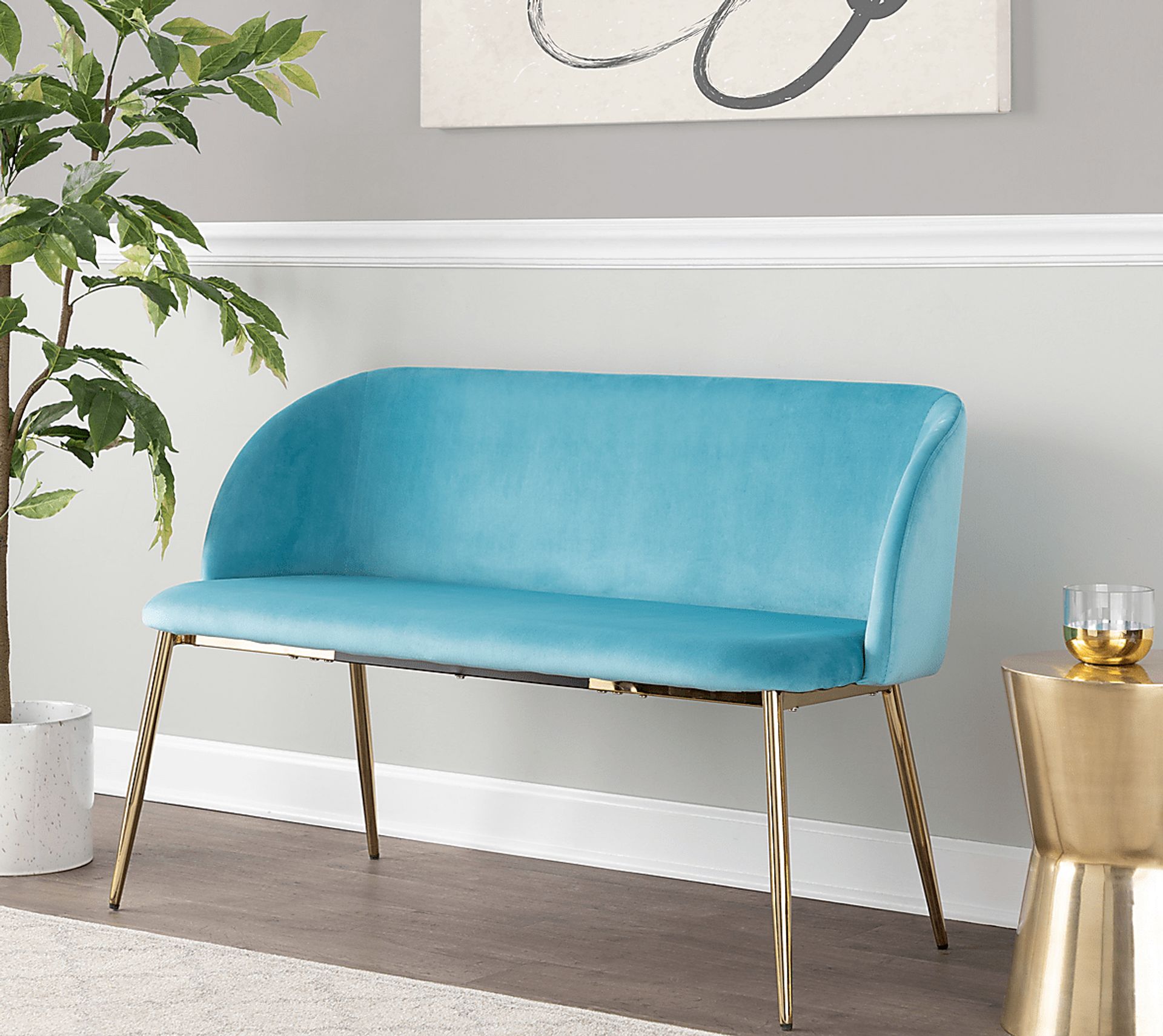 Fulham Blue Accent Bench - Image 3