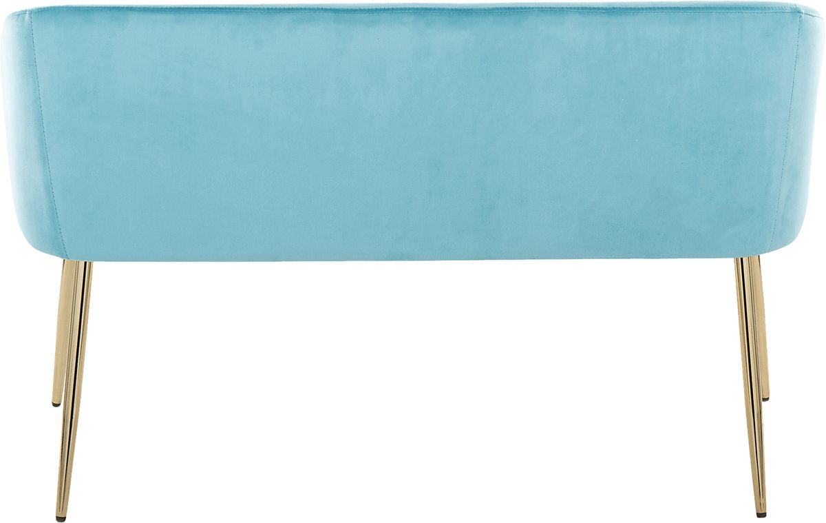 Fulham Blue Velvet Plush Accent Bench | Rooms to Go