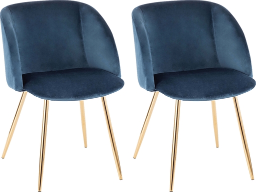 Fulham Blue Dining Chair, Set of 2