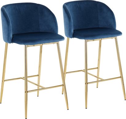Fulham I Blue Counter Height Stool, Set of 2