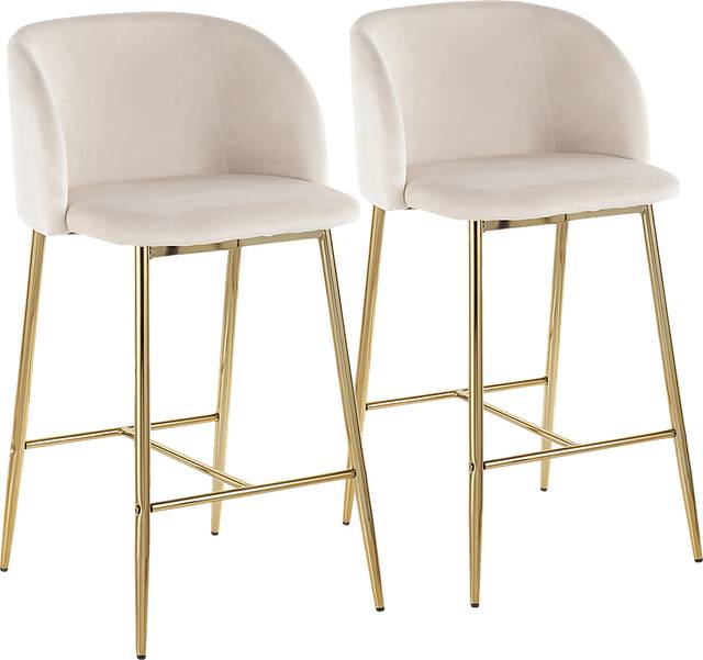 Fulham I Cream Counter Height Stool, Set of 2 - Thumbnail - Image 1
