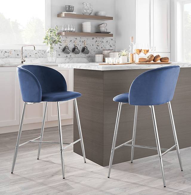 Fulham II Blue Counter Height Stool, Set of 2 - Thumbnail - Image 8