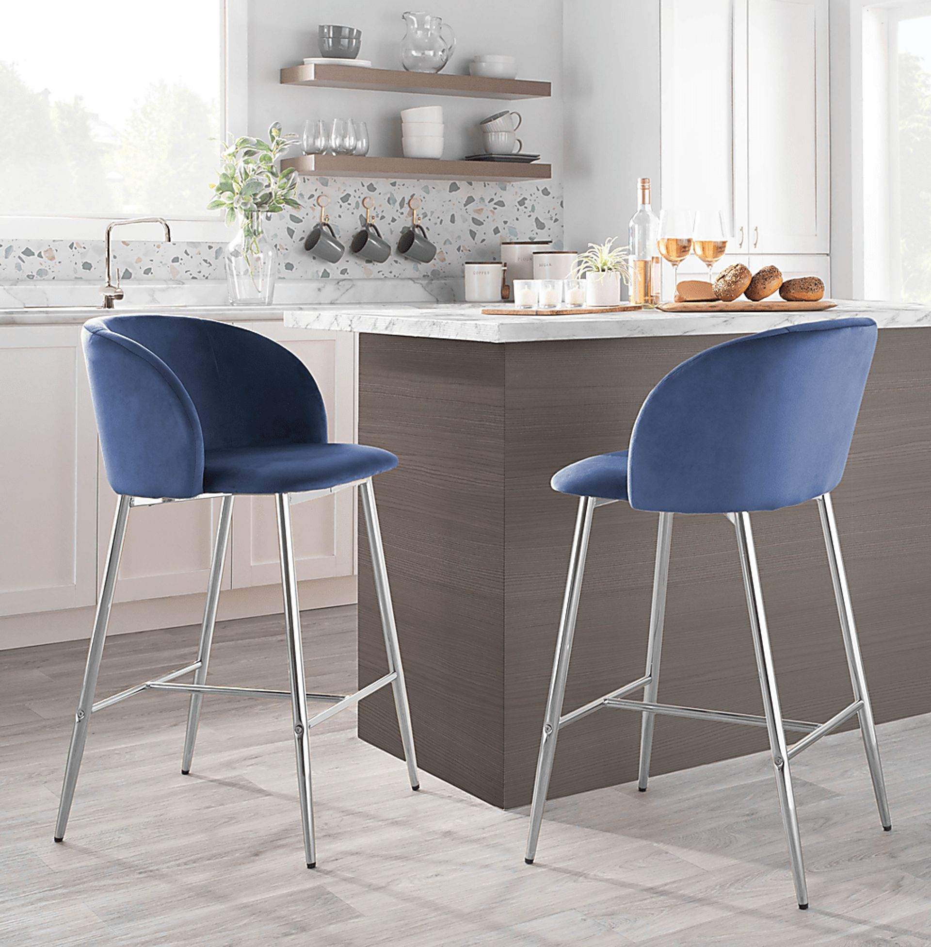 Fulham II Blue Counter Height Stool, Set of 2 - Image 8