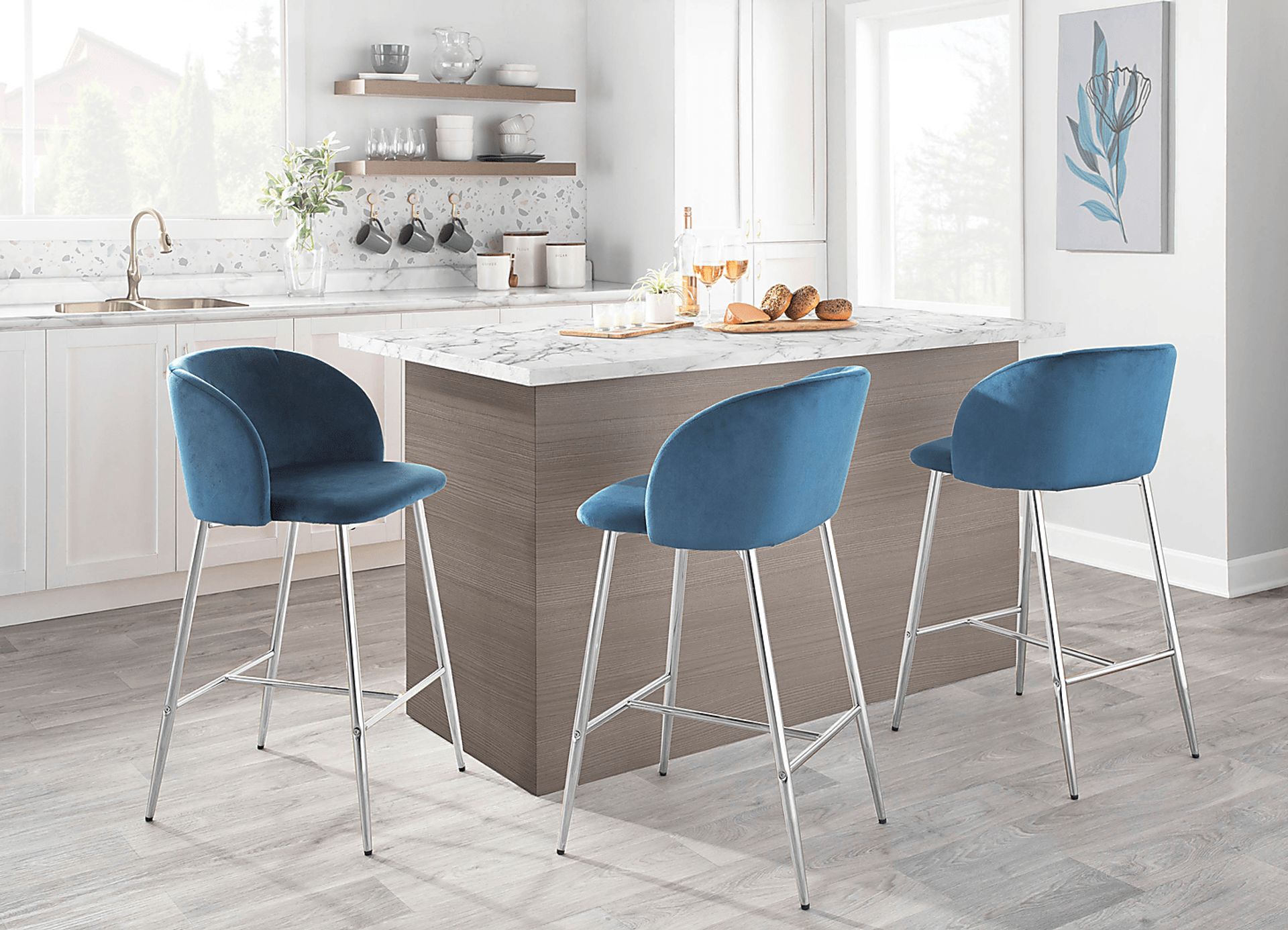 Fulham II Blue Counter Height Stool, Set of 2 - Image 10