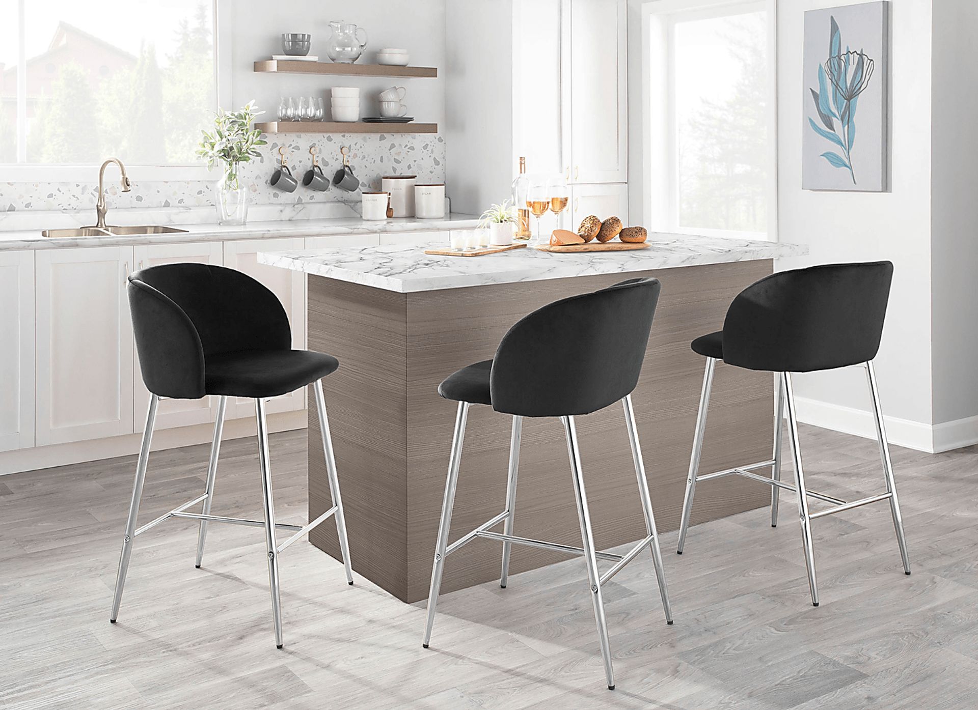 Fulham II Black Counter Height Stool, Set of 2 - Image 10