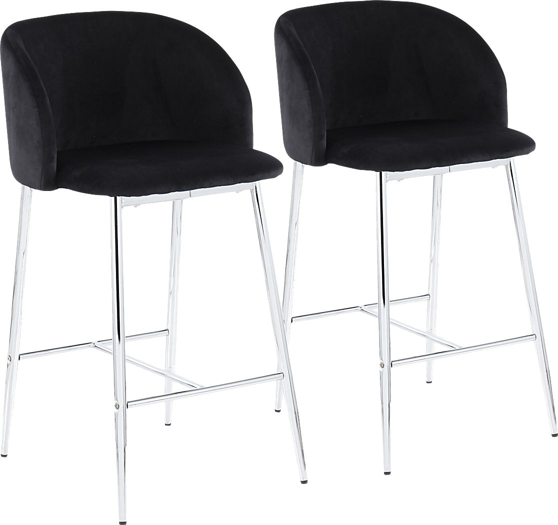 Fulham II Black Counter Height Stool, Set of 2