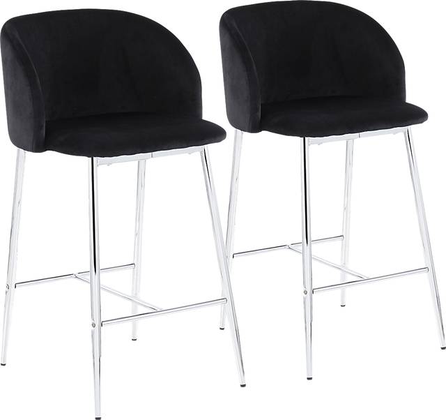 Fulham II Black Counter Height Stool, Set of 2 - Thumbnail - Image 1