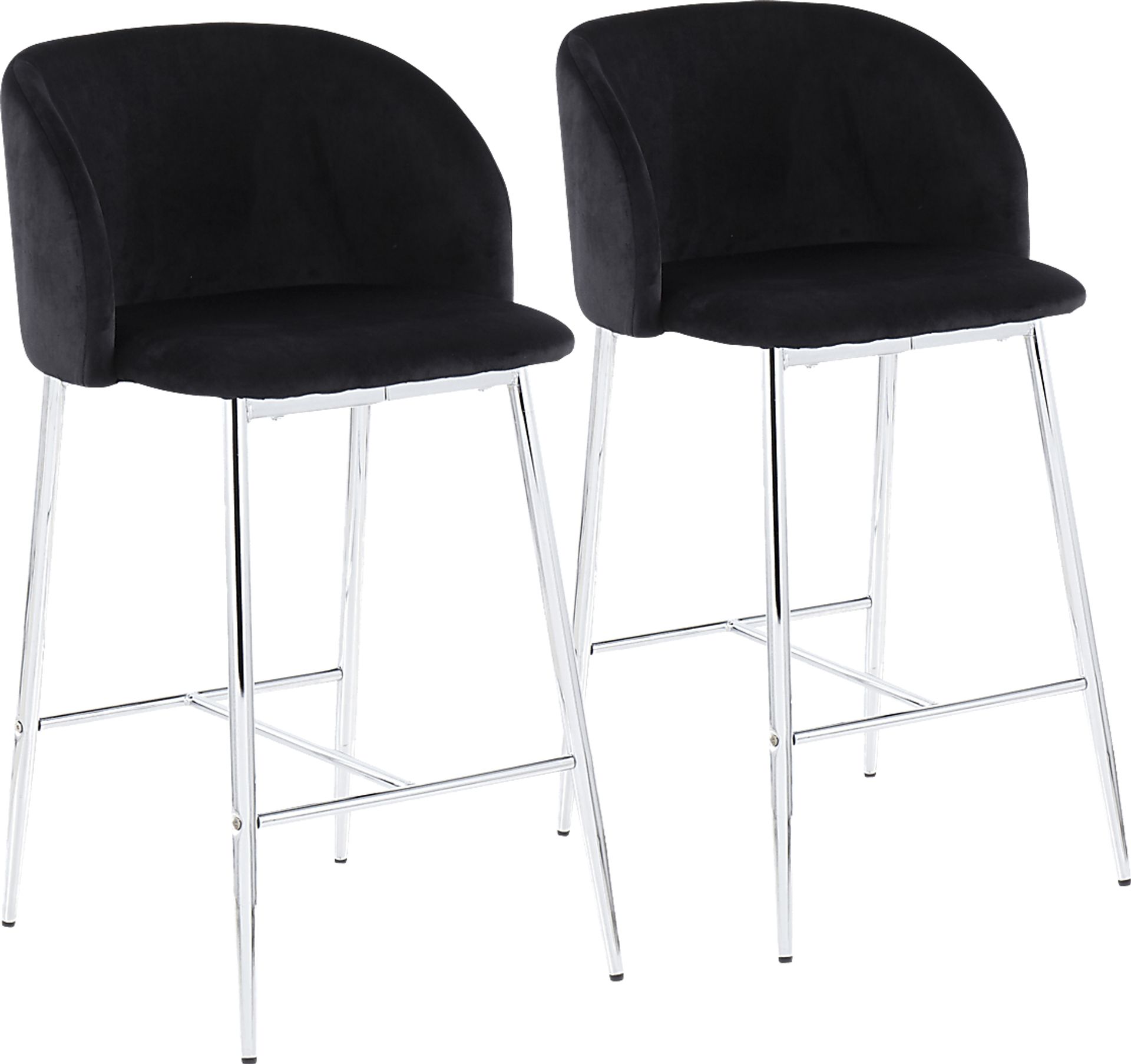 Fulham II Black Counter Height Stool, Set of 2 - Image 1