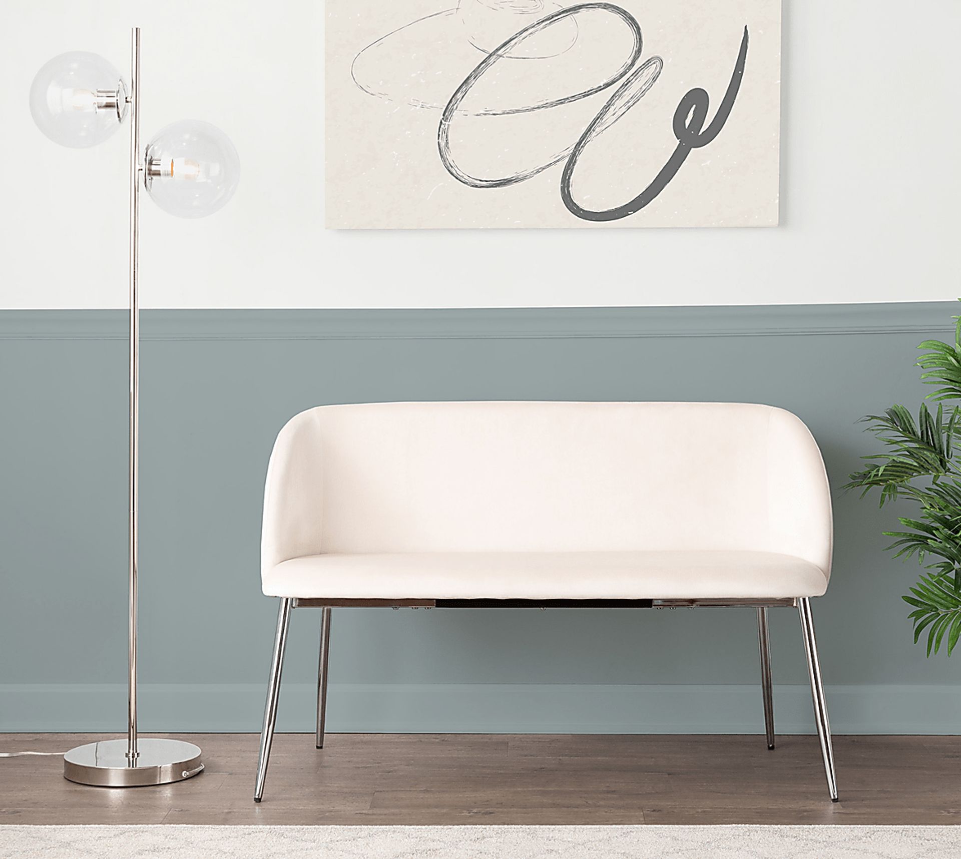 Fulham II Cream Accent Bench - Image 2
