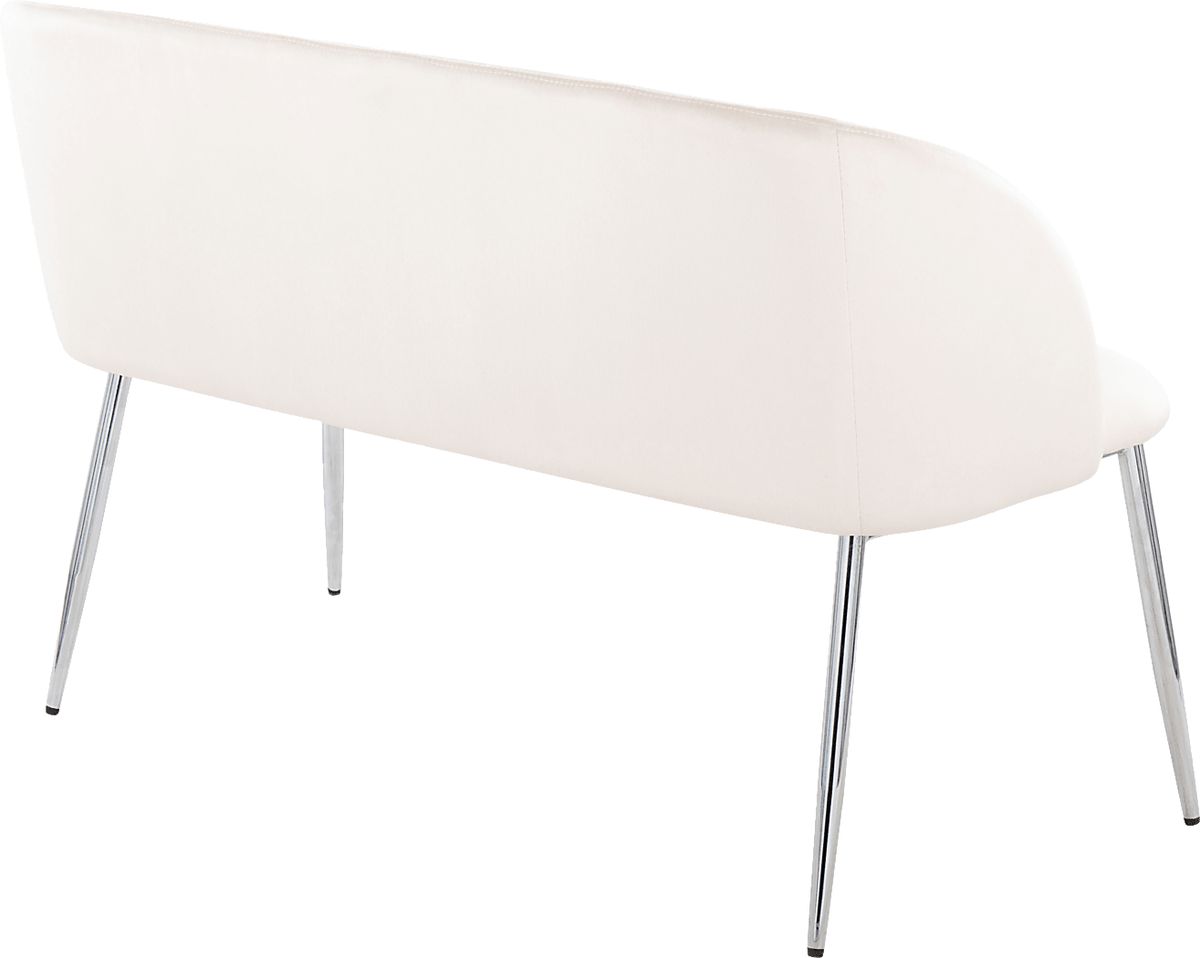 Fulham II Cream Beige Velvet Plush Accent Bench | Rooms to Go