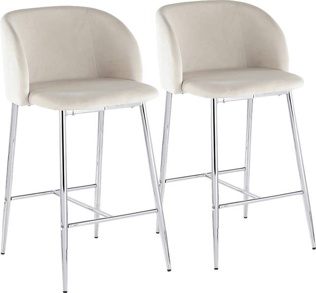Fulham II Cream Counter Height Stool, Set of 2 - Thumbnail - Image 1
