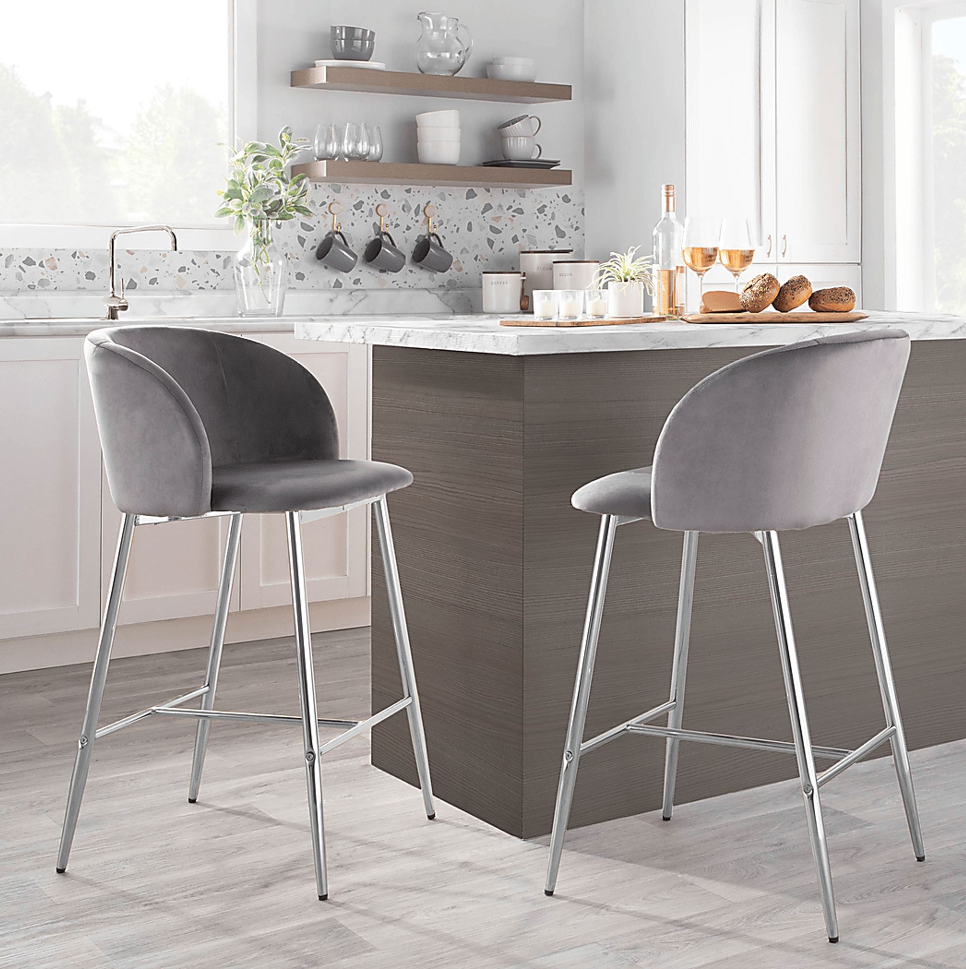 Fulham II Gray Counter Height Stool, Set of 2 - Image 8