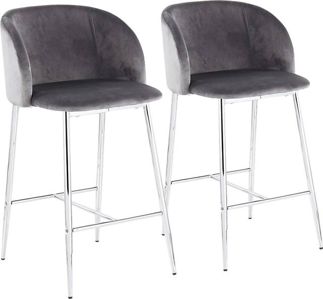 Fulham II Gray Counter Height Stool, Set of 2 - Thumbnail - Image 1