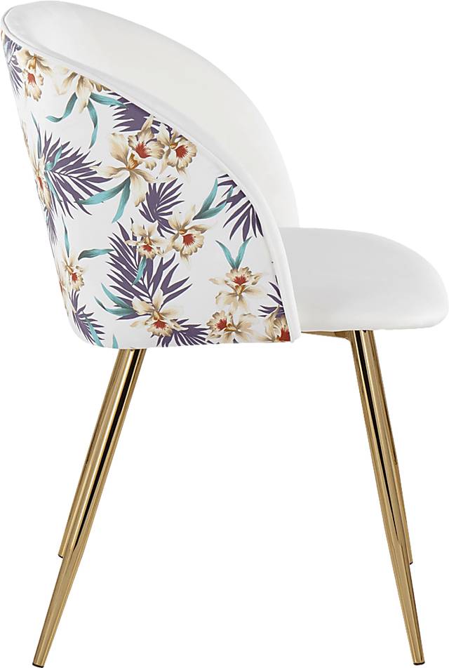 Fulham White Floral Dining Chair, Set of 2 - Thumbnail - Image 3