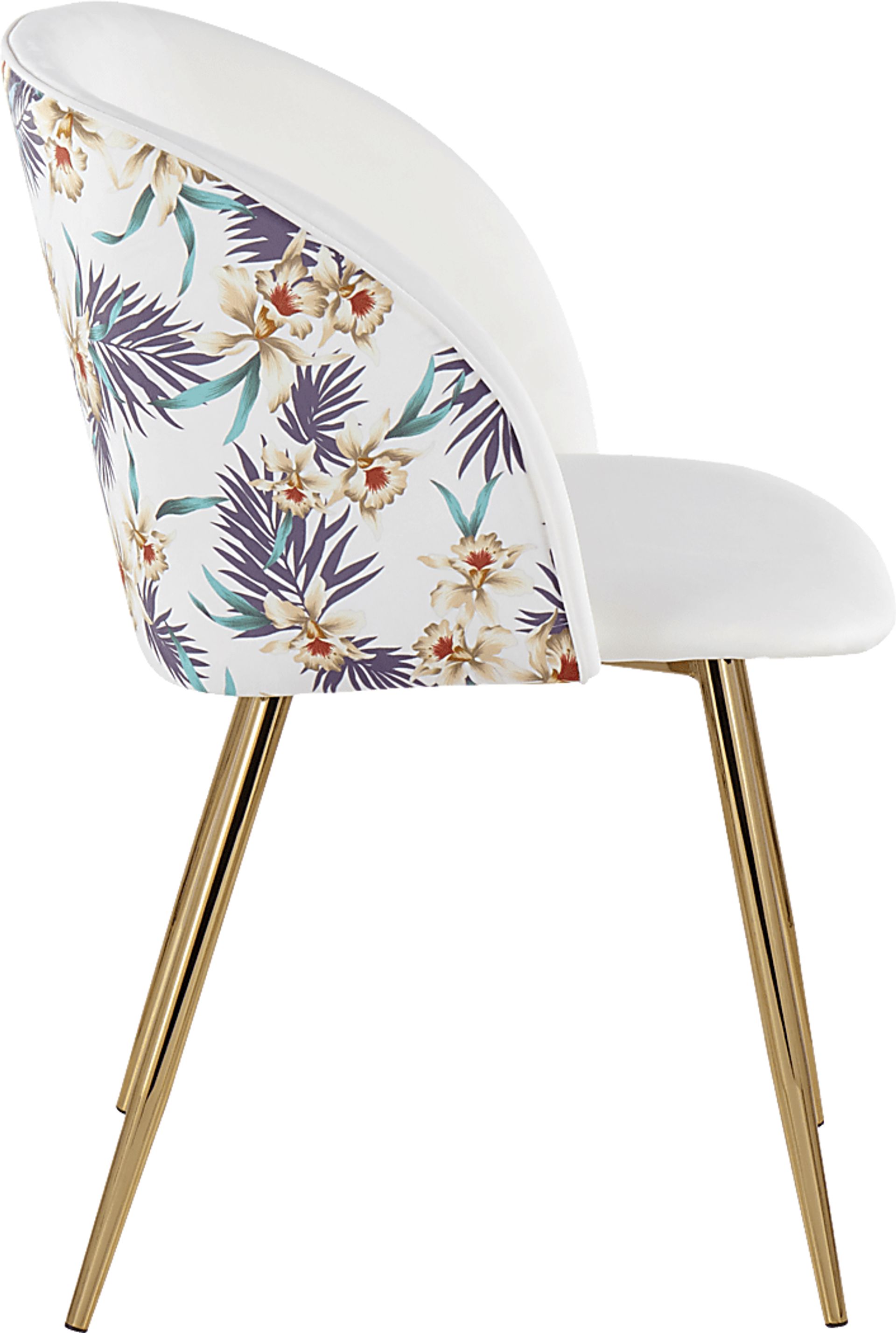 Fulham White Floral Dining Chair, Set of 2 - Image 3