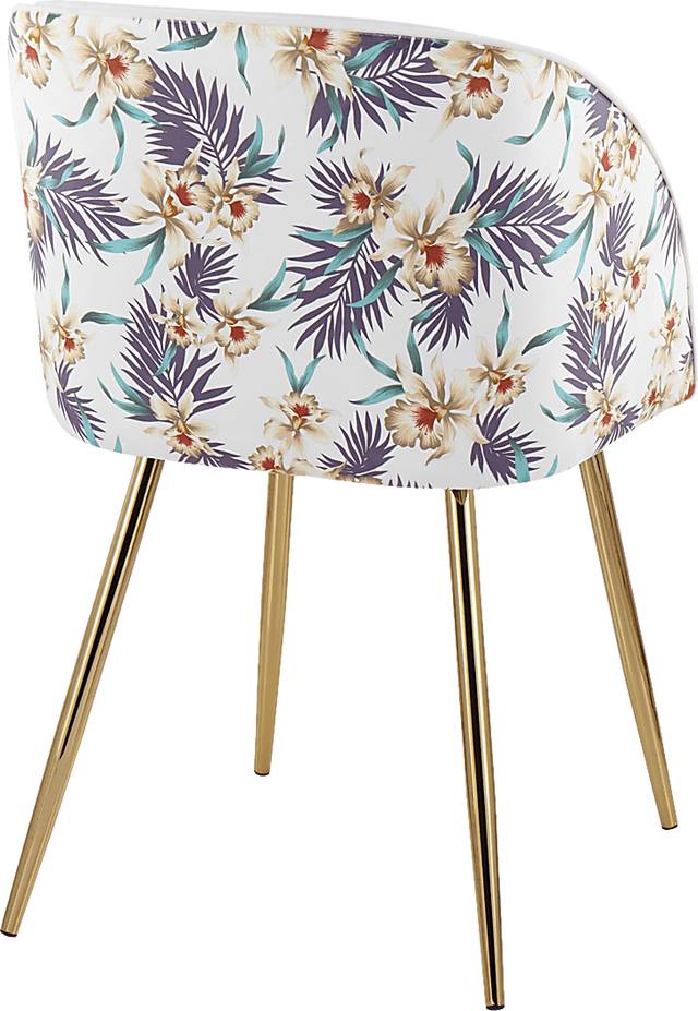 Fulham White Floral Dining Chair, Set of 2 - Thumbnail - Image 4