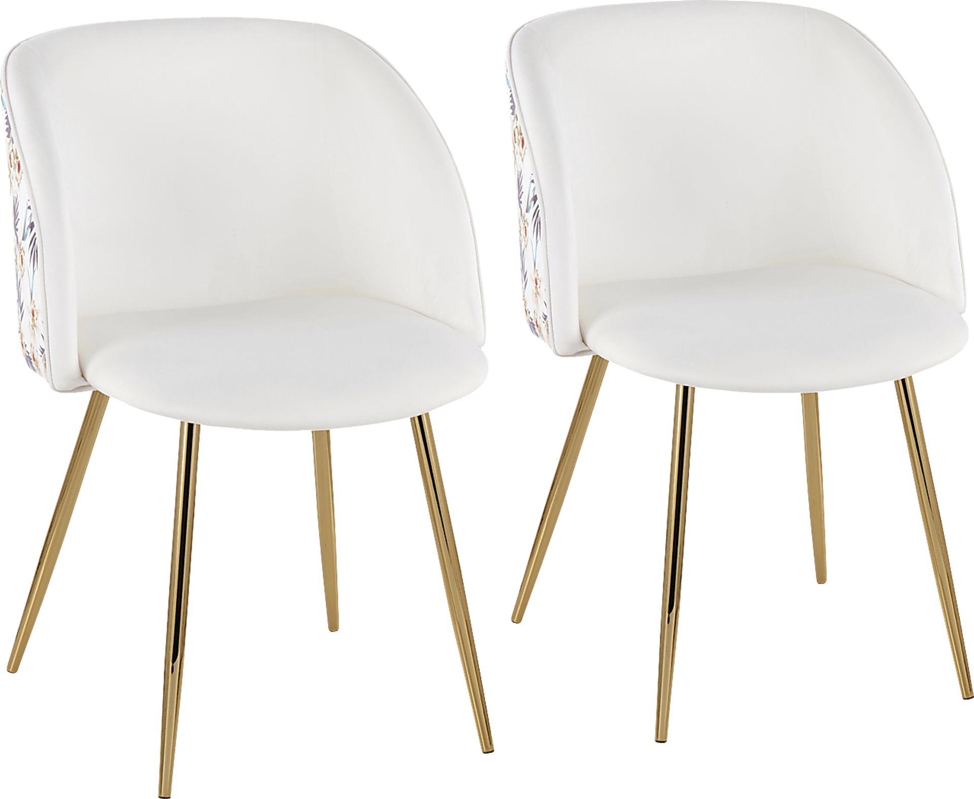 Fulham White Floral Dining Chair, Set of 2 - Image 1