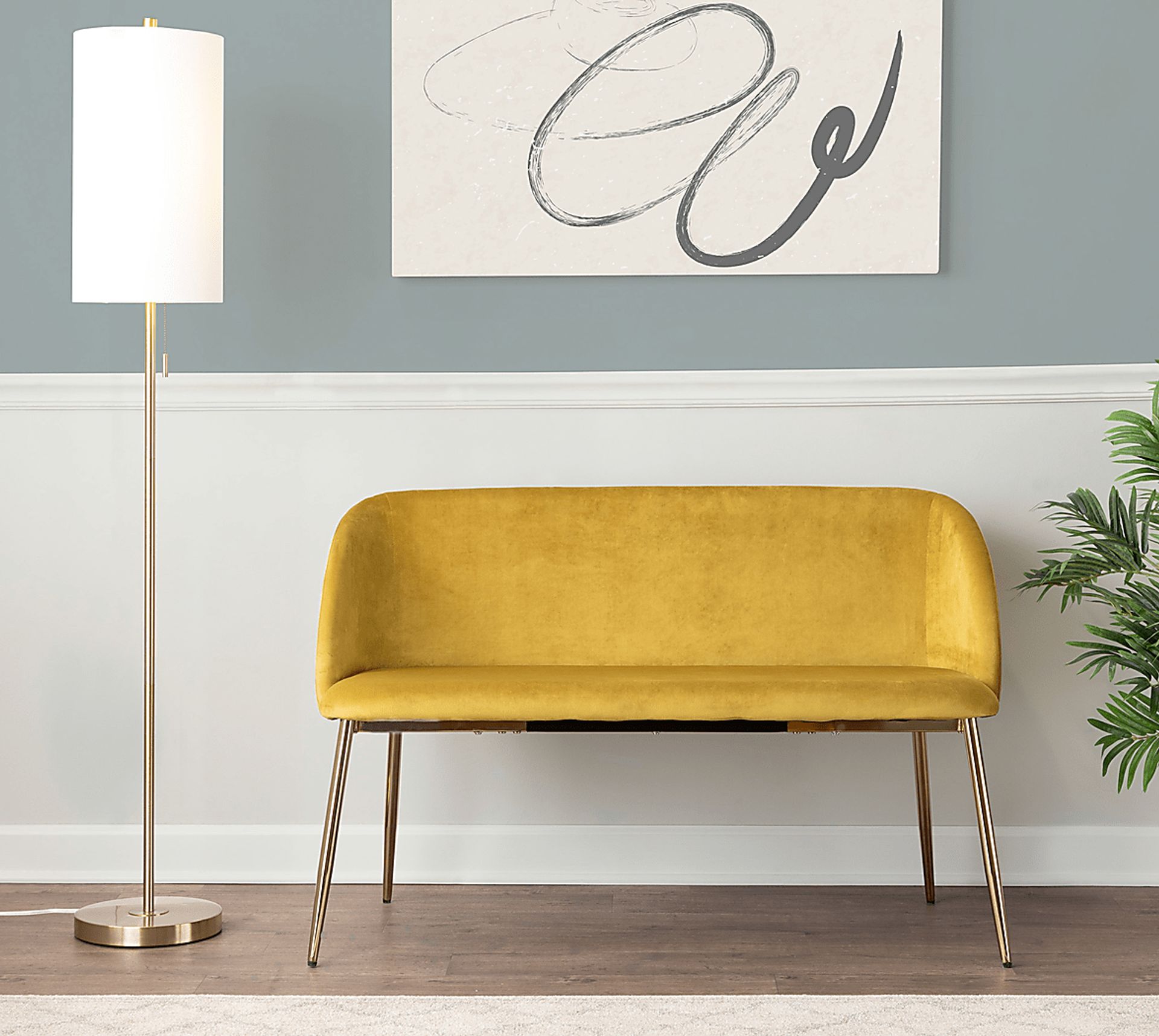 Fulham Yellow Accent Bench - Image 2
