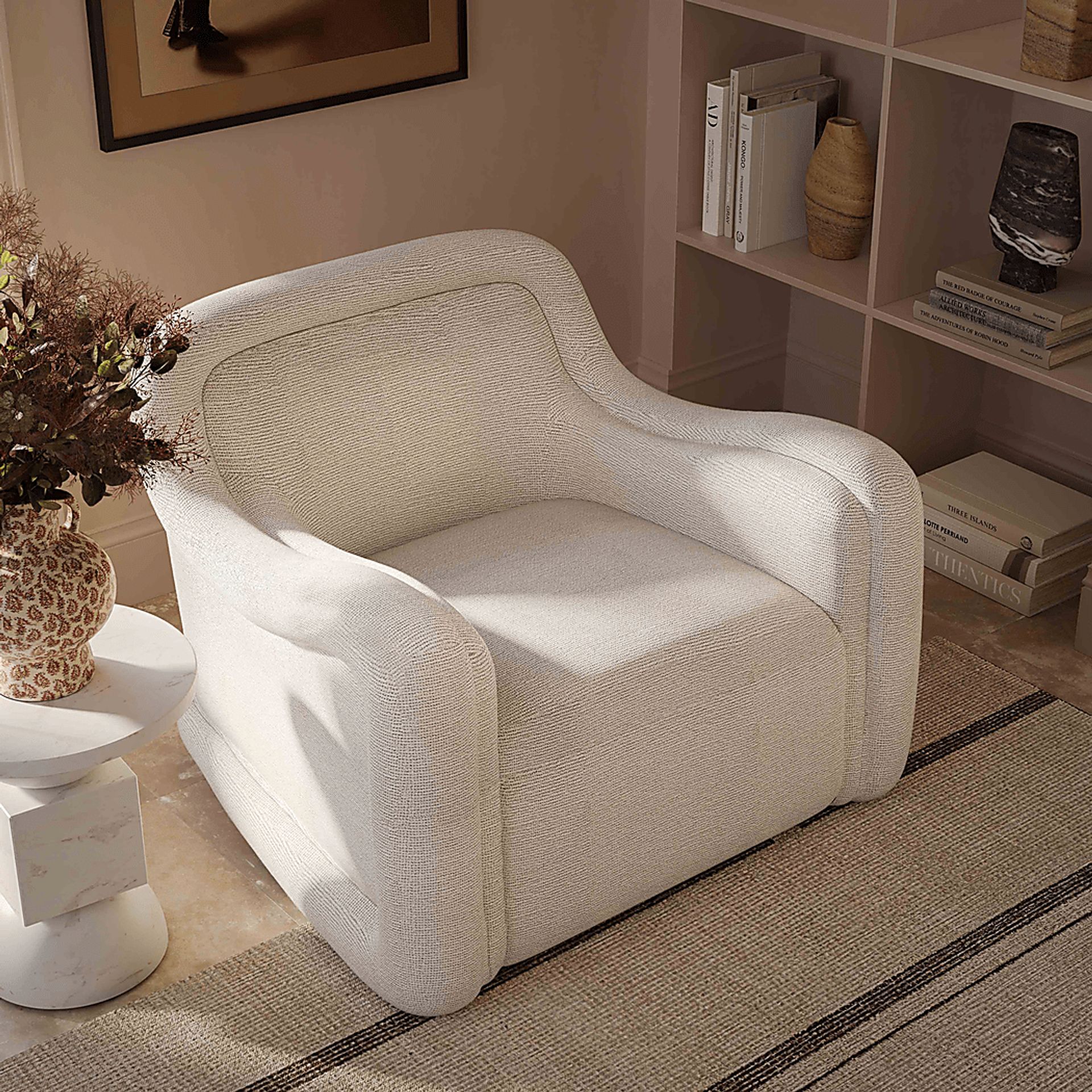 Fullbrighty II Cream Swivel Accent Chair - Image 2