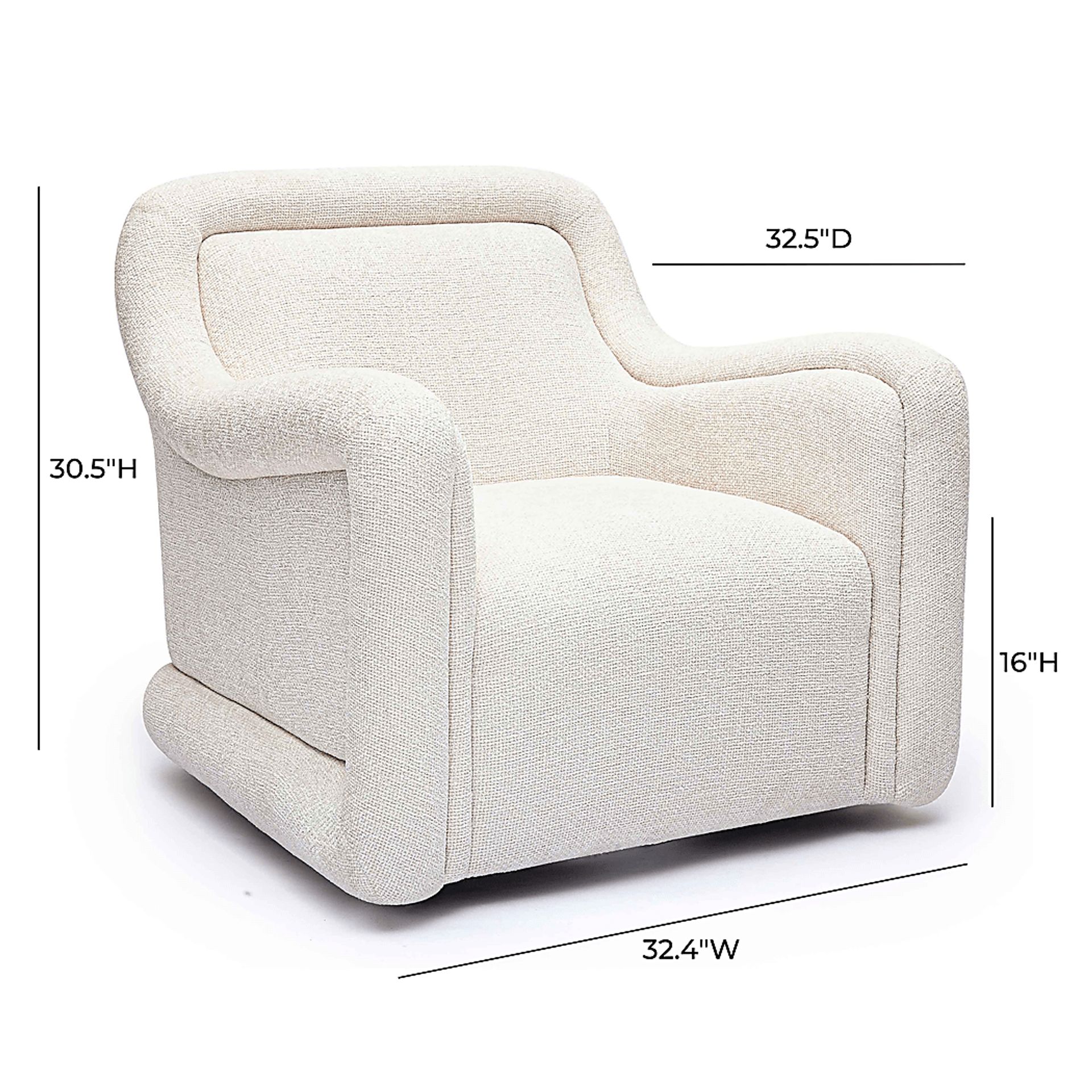 Fullbrighty II Cream Swivel Accent Chair - Image 7