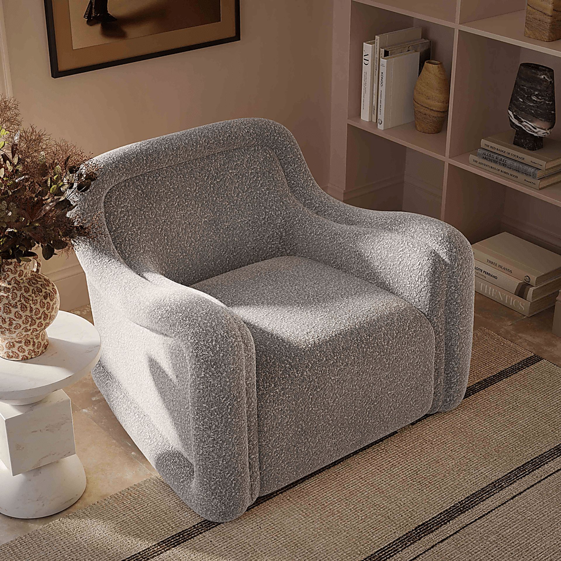 Fullbrighty Gray Swivel Accent Chair - Image 2