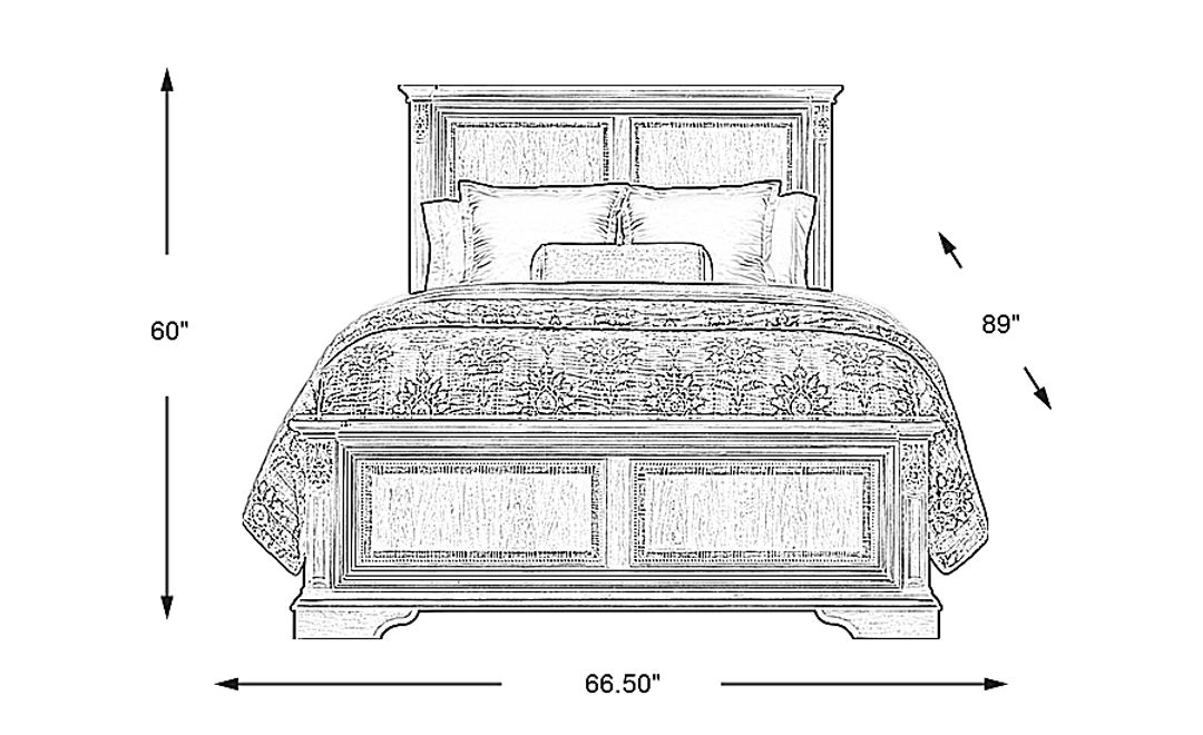 Fuller Brown Cherry Finish 3 Pc King Panel Bed