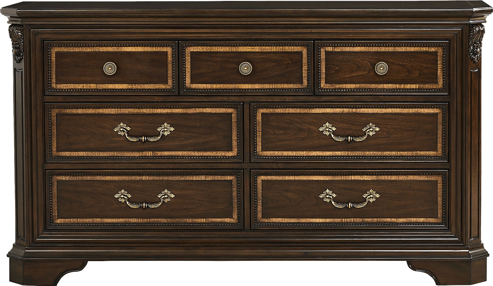 Fuller Brown Cherry 5 Pc King Upholstered Sleigh Bedroom - Image 4