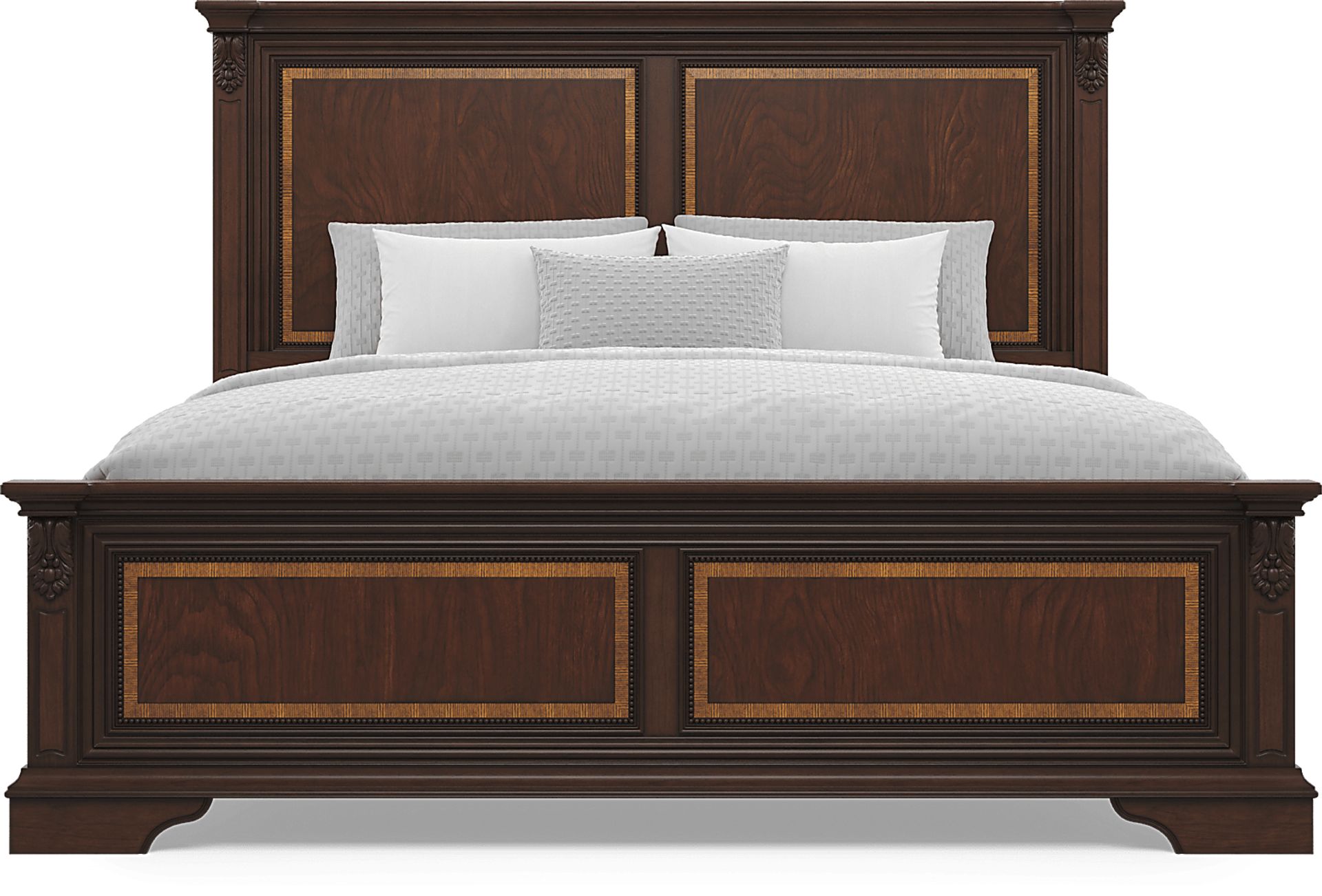 Fuller Brown Cherry Finish 5 Pc King Panel Bedroom - Image 3