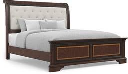 3 pc king upholstered sleigh bed