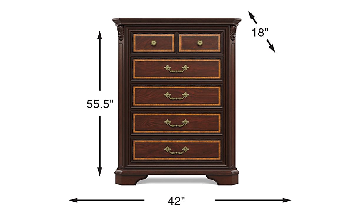 Fuller Brown Cherry Dark Wood Chest | Rooms to Go