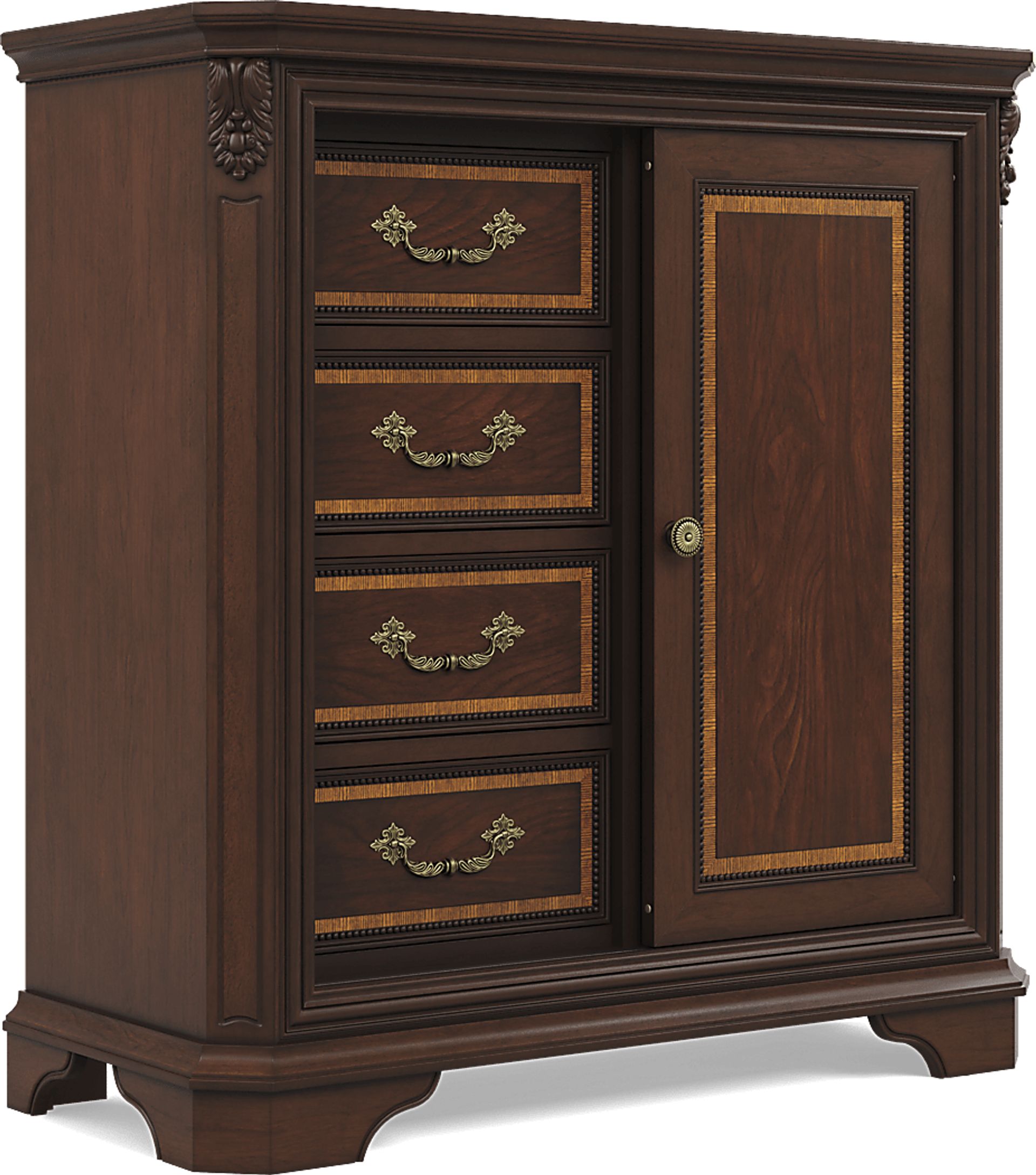 Fuller Brown Cherry Finish Door Chest - Image 2
