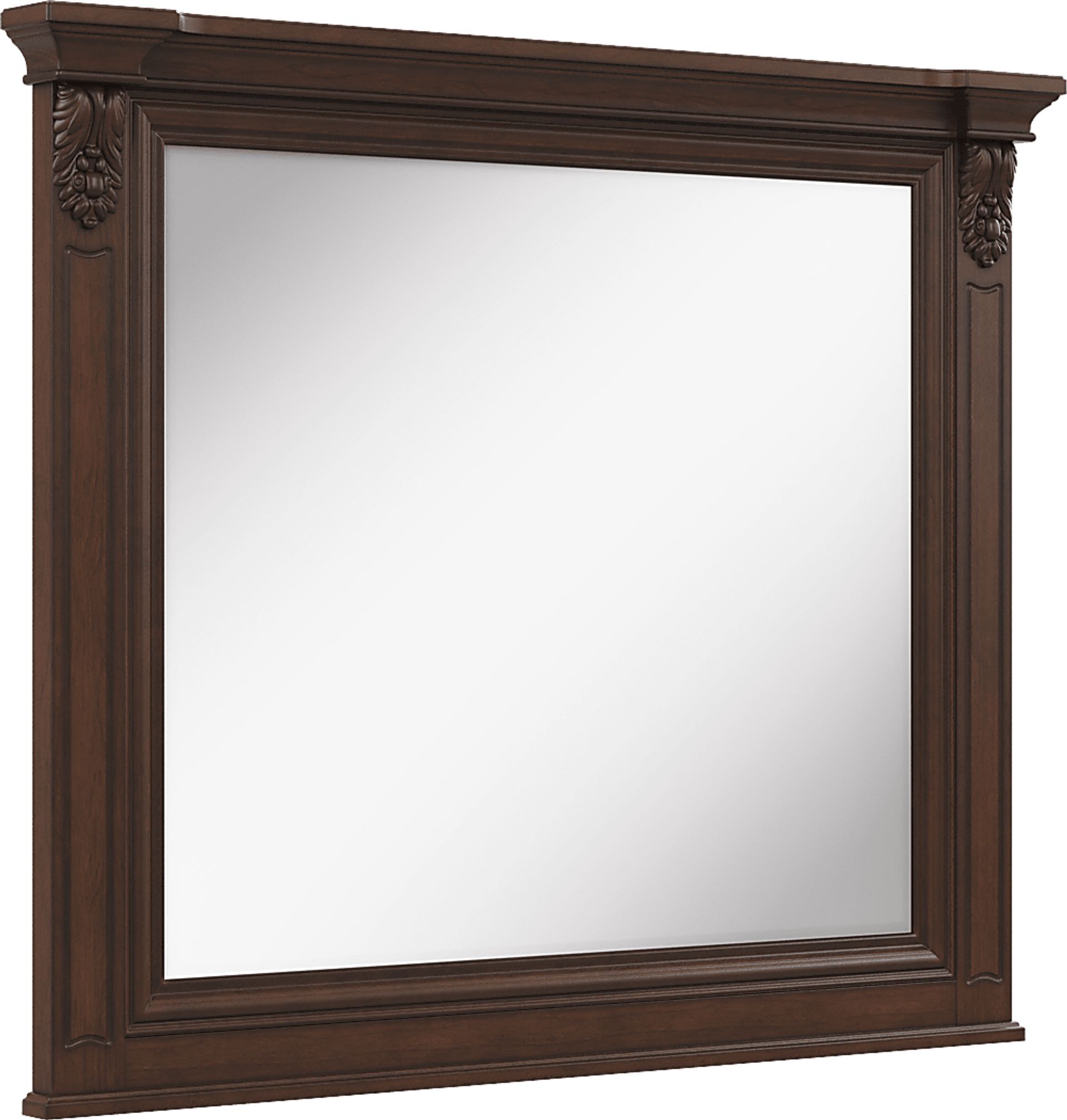 Fuller Brown Cherry Finish 7 Pc Queen Upholstered Sleigh Bedroom - Image 13