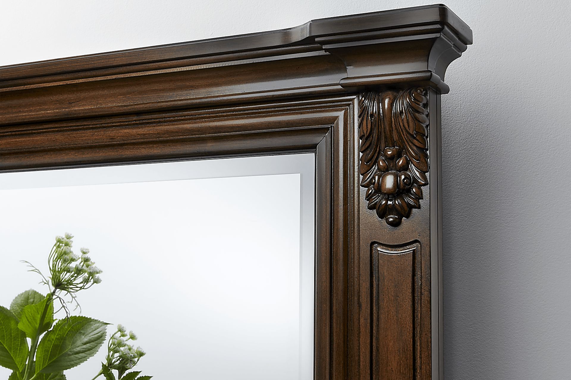 Fuller Brown Cherry Finish 7 Pc Queen Upholstered Sleigh Bedroom - Image 14