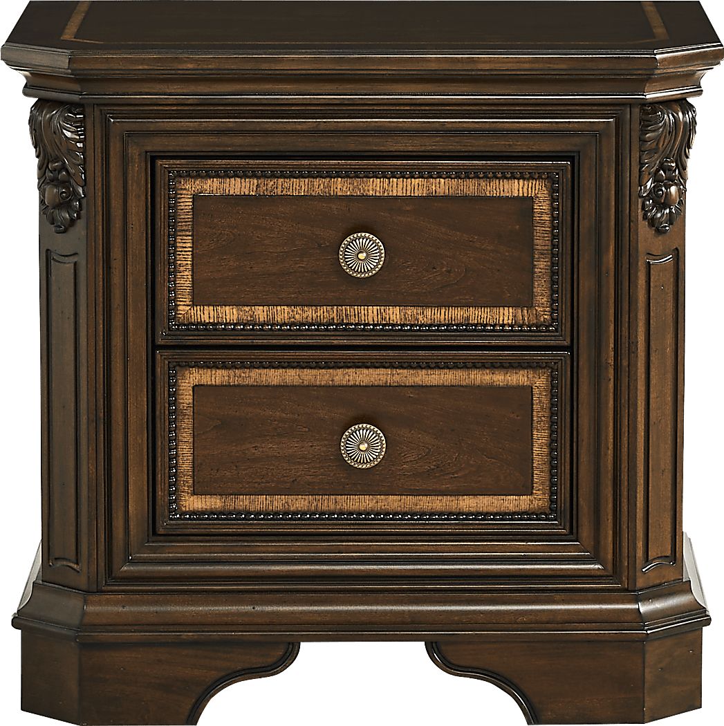 Fuller Brown Cherry Dark Wood Nightstand