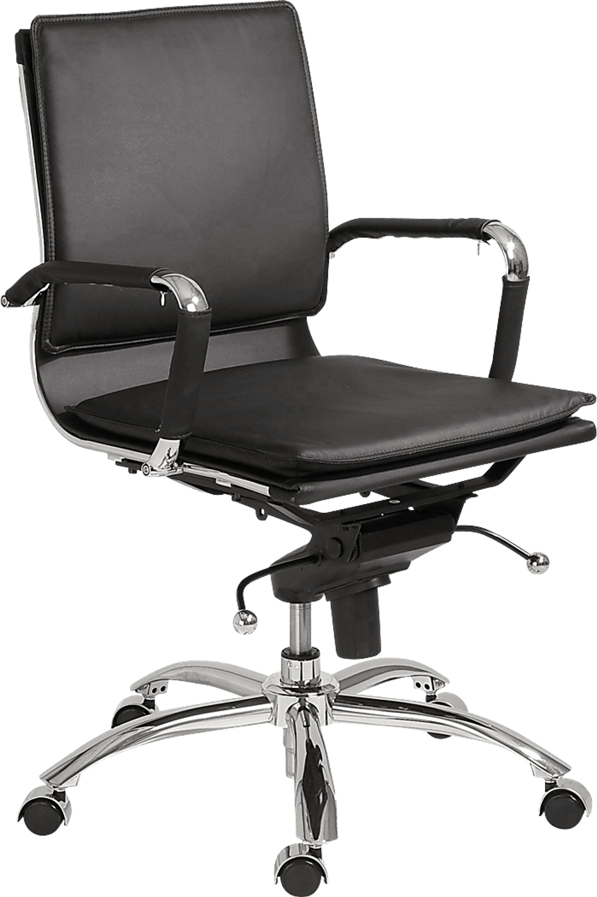 Furnberg Black Low Office Chair - Image 2