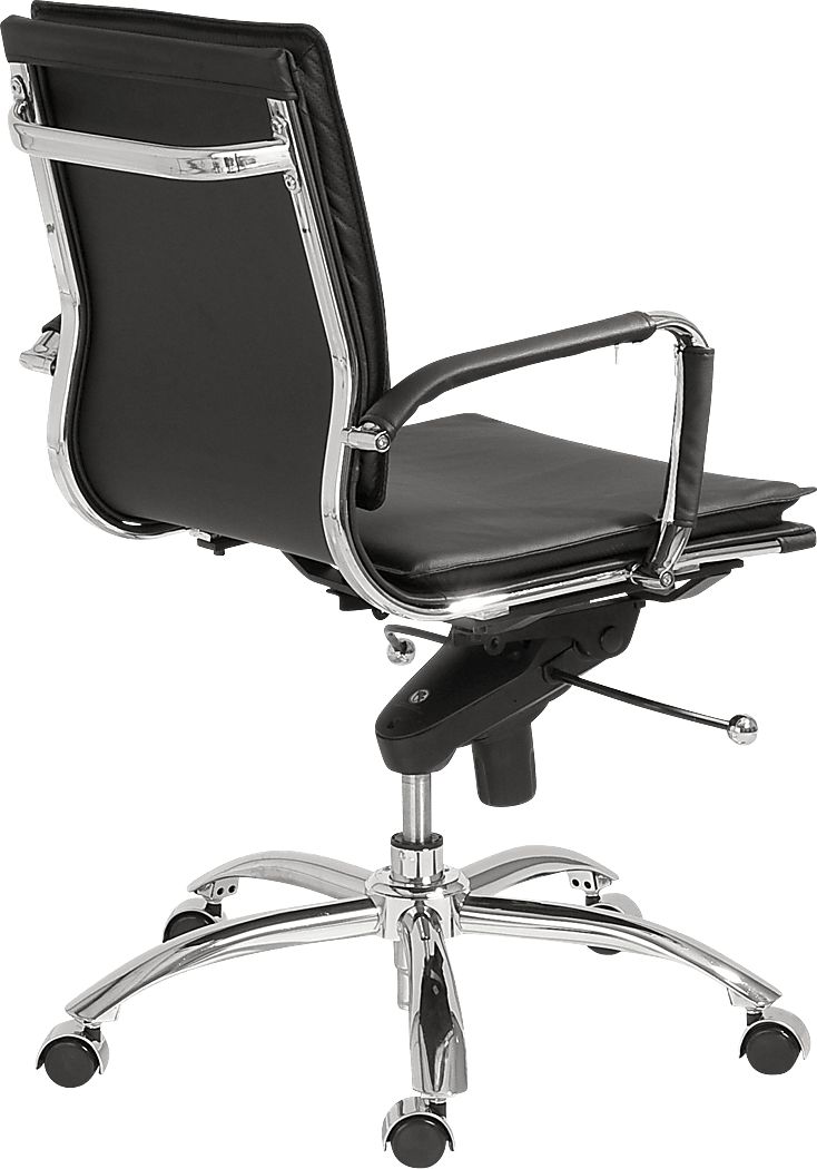 Furnberg Black Low Office Chair - Thumbnail 2