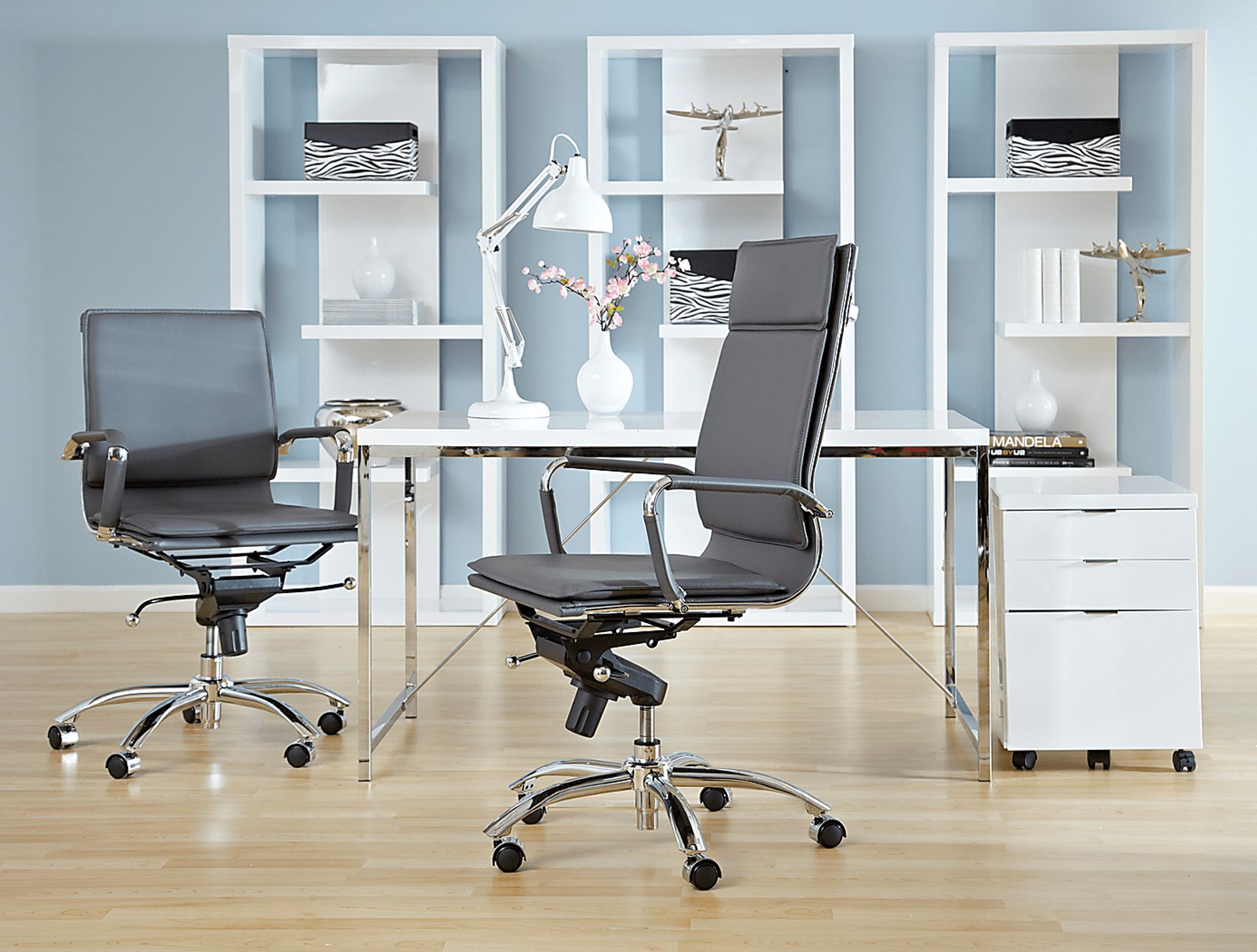 Furnberg Gray Low Office Chair - Image 2
