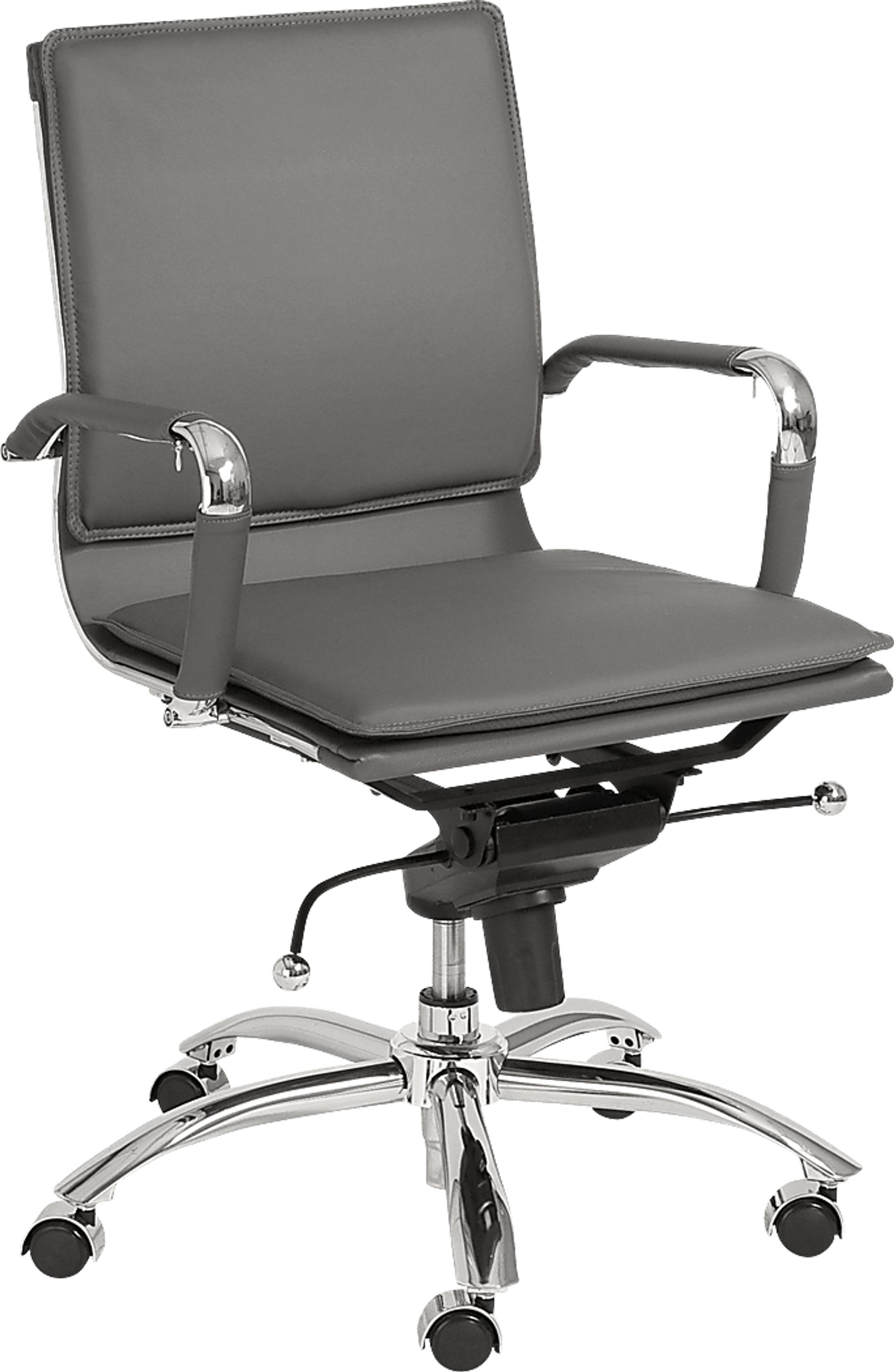 Furnberg Gray Low Office Chair - Image 3