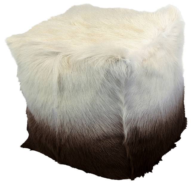 Furry Square Ombre Pouf - Thumbnail - Image 1