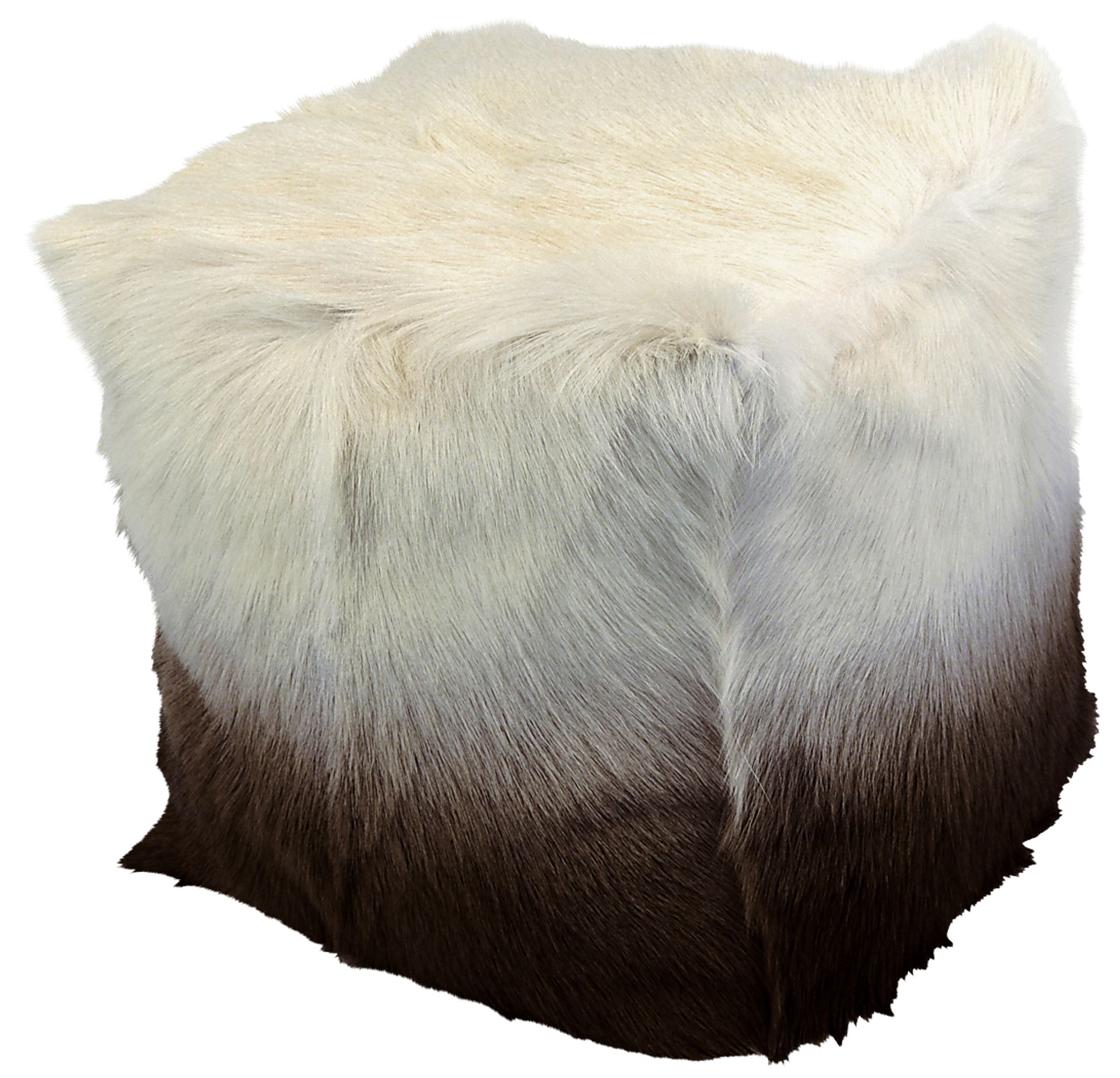 Furry Square Ombre Pouf - Image 1