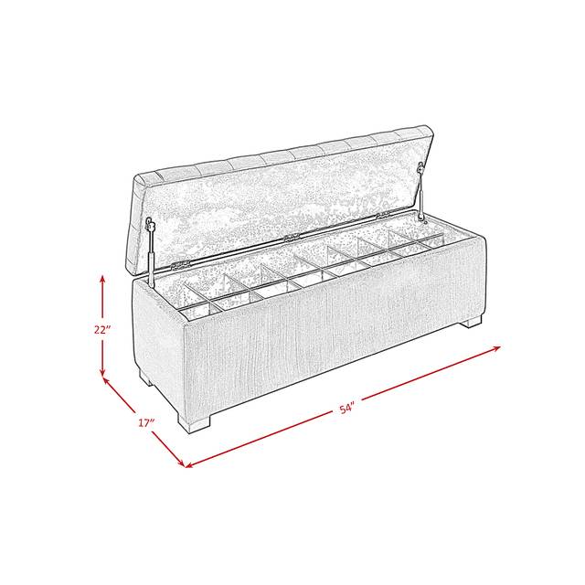 Furtson Blue Storage Bench - Thumbnail - Image 7