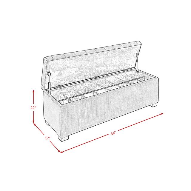 Furtson Red Storage Bench - Thumbnail - Image 7