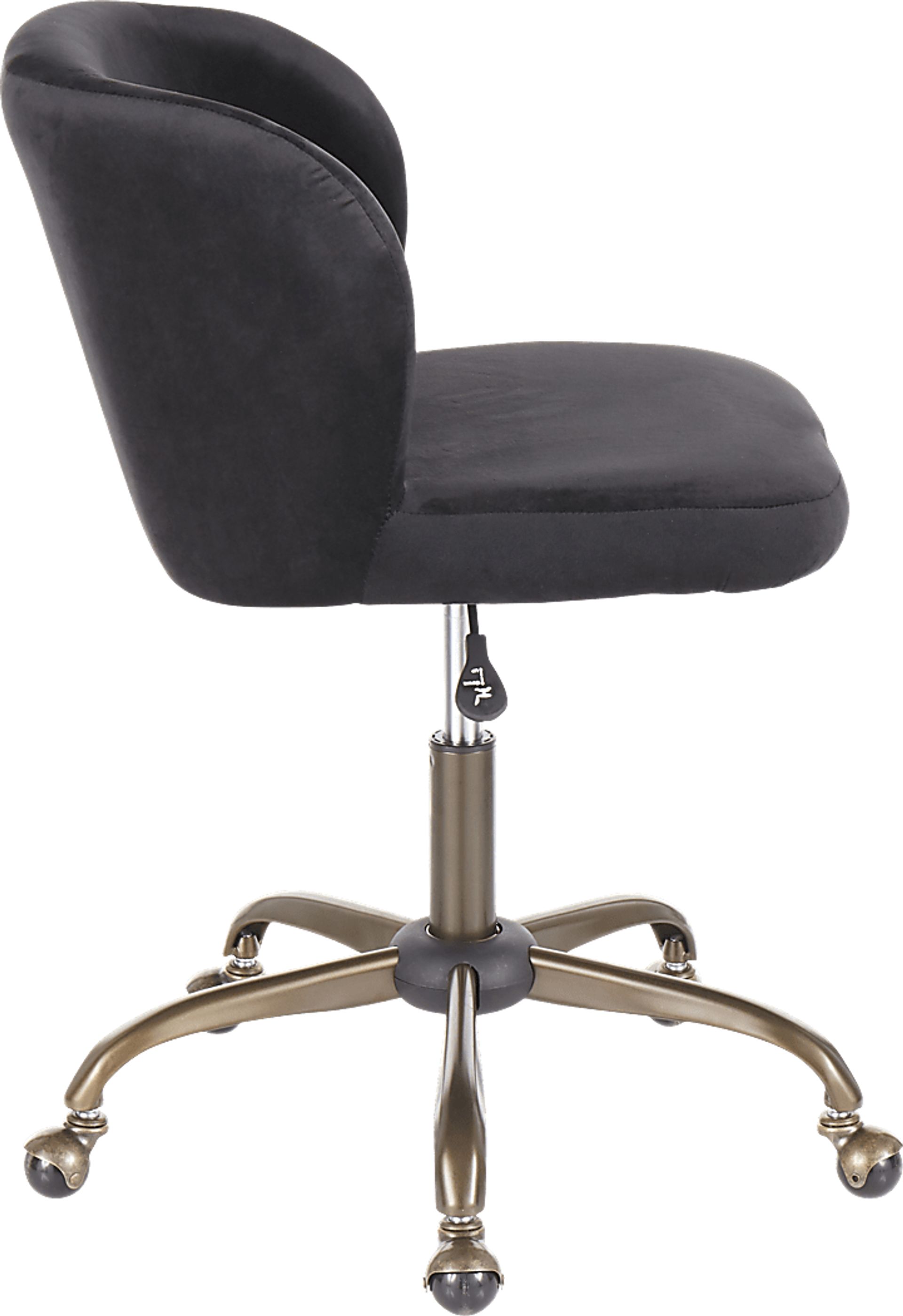 Fussell Black Plush Desk Chair - Image 2