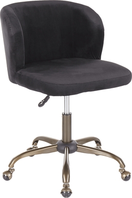 Fussell Black Plush Desk Chair