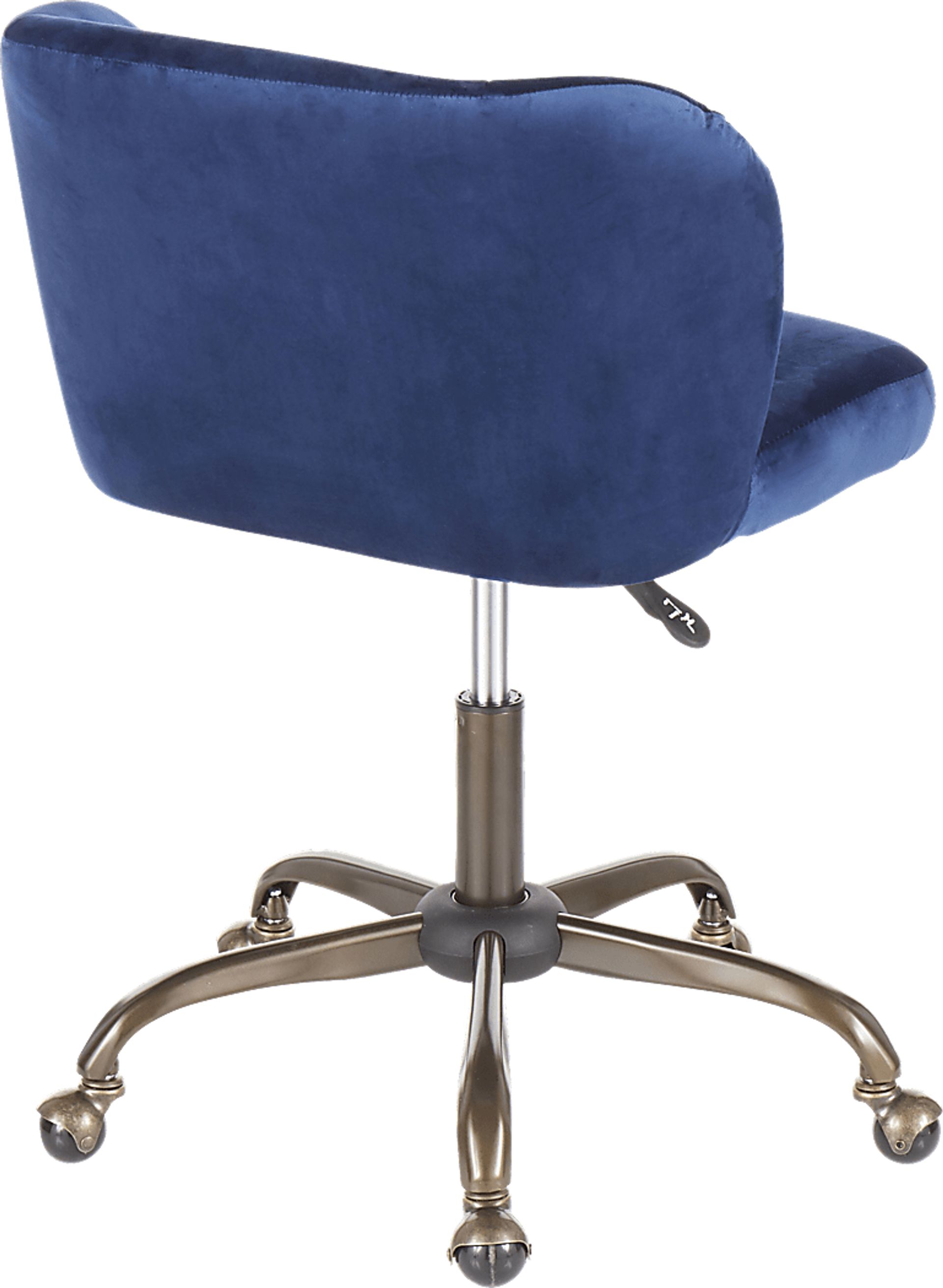 Fussell Blue Plush Desk Chair - Image 3