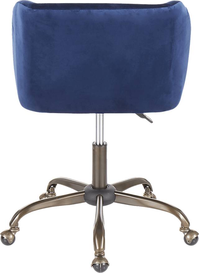 Fussell Blue Plush Desk Chair - Thumbnail - Image 4