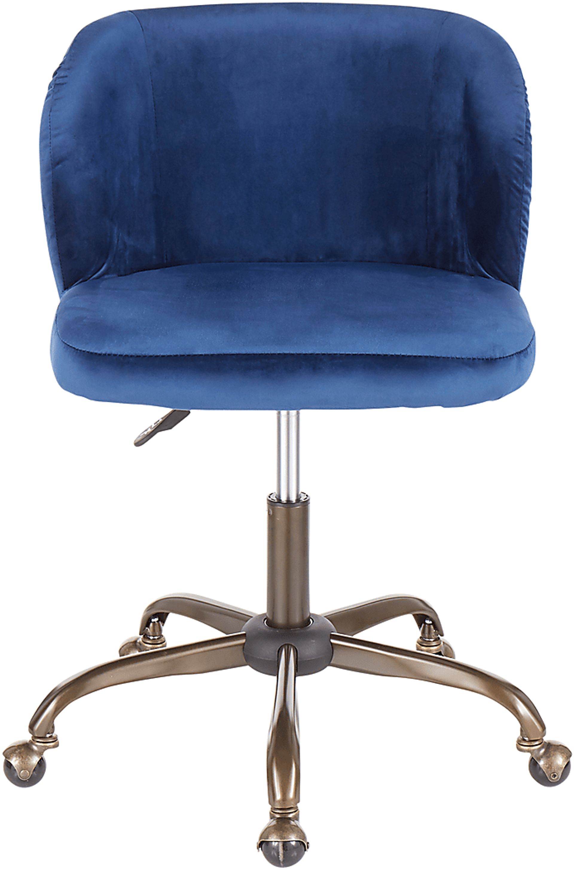 Fussell Blue Plush Desk Chair - Image 5