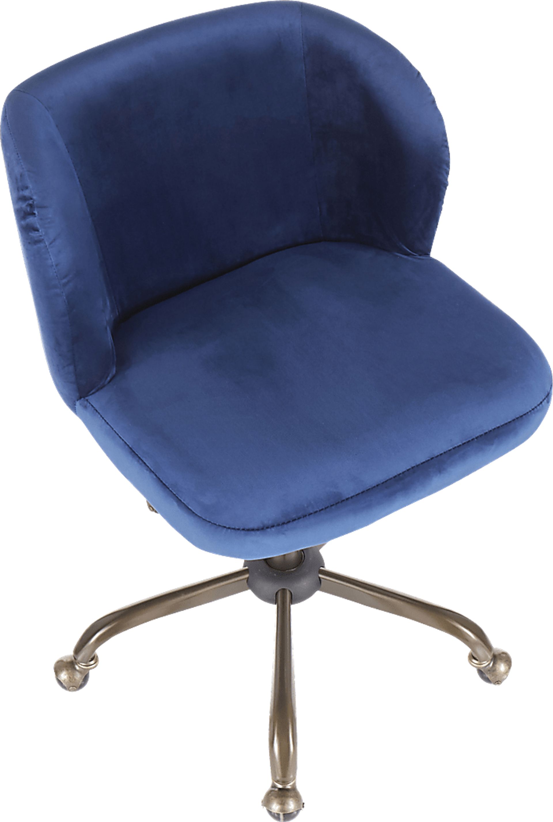 Fussell Blue Plush Desk Chair - Image 6