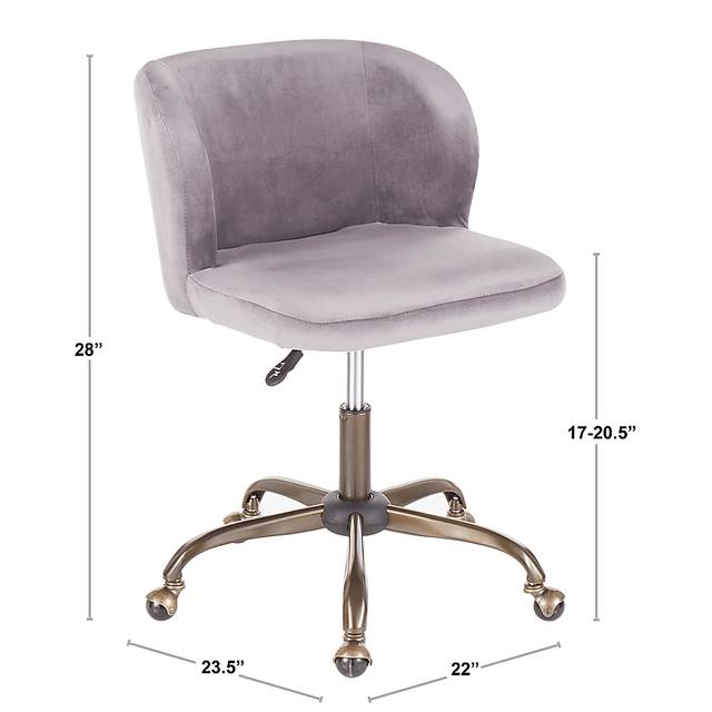Fussell Blue Plush Desk Chair - Thumbnail - Image 9