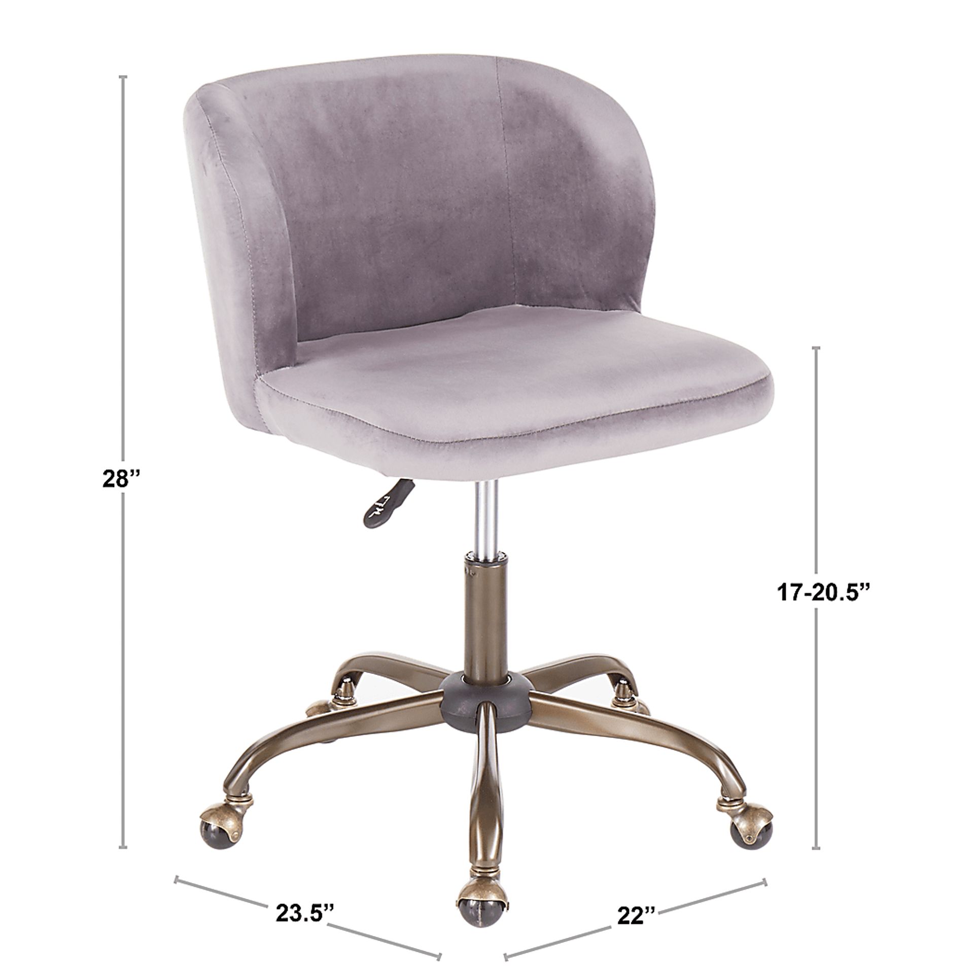 Fussell Blue Plush Desk Chair - Image 9